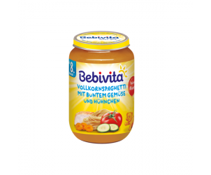 Vollkornspaghetti mit buntem Gemüse und Hühnchen