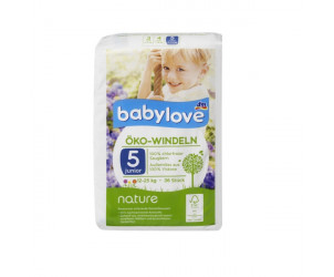 Öko-Windeln nature Größe 5, Junior, 12-25 kg 