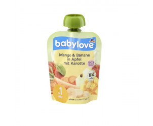 Quetschbeutel Mango & Banane in Apfel mit Karotte 