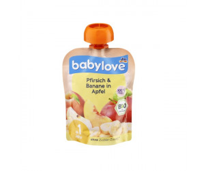 Quetschbeutel Pfirsich & Banane in Apfel
