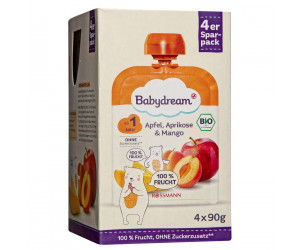 Bio Fruchtpüree Apfel, Aprikose & Mango