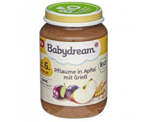 Bio Pflaume in Apfel mit Grieß