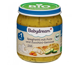 Bio Spaghetti mit Pute und Zucchini-Gemüse