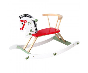 Holz-Schaukelpferd mit Lehne