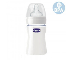 Glas-Babyfläschchen mit Silikon-Sauger Natur 150ml 0m+ 