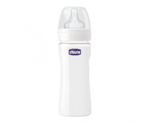 Glas-Babyfläschchen mit Silikon-Sauger Natur 240ml 0m+ 