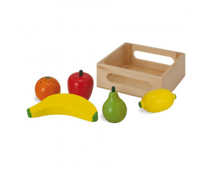 Holzbox mit Früchten