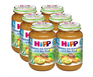 Bio Karotten mit Kartoffeln und Bio-Rind