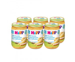 Fleisch weiße Karotte mit Rahmgemüse und Bio-Hühnchen