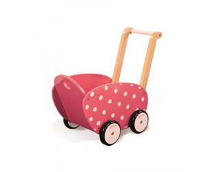 Puppenwagen rosa mit Punkten