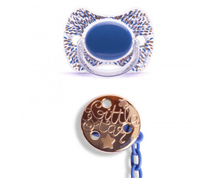 Silikon-Schnuller und Schnullerkette Set Couture 4+ Monate