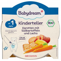 Bio Kinderteller Karotten mit Süßkartoffeln & Lachs