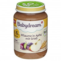 Bio Pflaume in Apfel mit Grieß