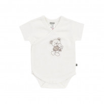 Wickelbody kurzarm Bear off-white
